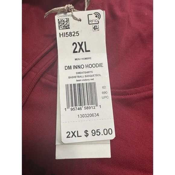 ADIDAS Donovan Mitchell DM INNO Men's Pullover Hoodie Size XXL Color Red‎ HI5825 - Picture 10 of 12